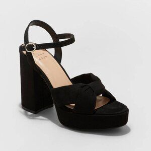 a new day Black Platform Block Heel Sandals
